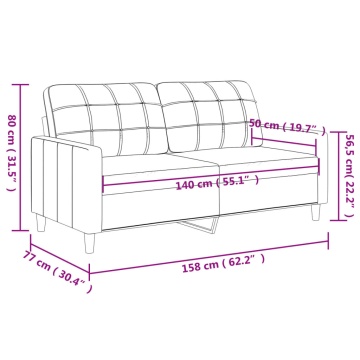 Canapea cu 2 locuri, cappuccino, 140 cm, piele ecologică - Img 7