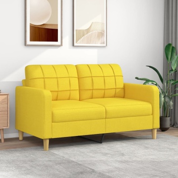 Canapea cu 2 locuri, galben deschis, 140 cm, material textil - Img 1