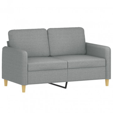 Canapea cu 2 locuri, gri deschis, 120 cm, material textil - Img 2