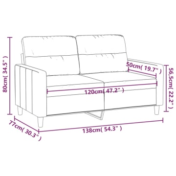 Canapea cu 2 locuri, gri închis, 120 cm, material textil - Img 7