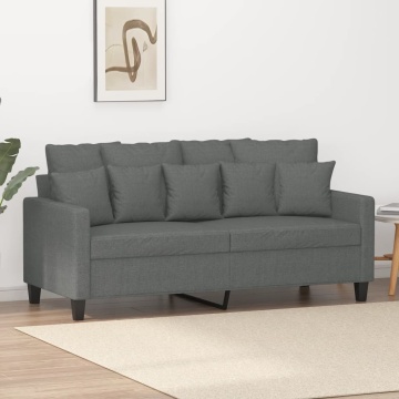 Canapea cu 2 locuri, gri închis, 140 cm, material textil - Img 1