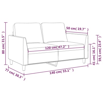 Canapea cu 2 locuri, negru, 120 cm, piele ecologică - Img 7