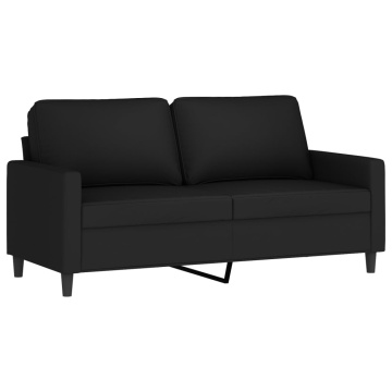 Canapea cu 2 locuri, negru, 140 cm, catifea - Img 2