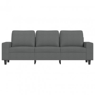 Canapea cu 3 locuri, gri închis, 180 cm, material textil - Img 3