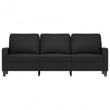 Canapea cu 3 locuri, Negru, 180 cm, catifea - Img 3