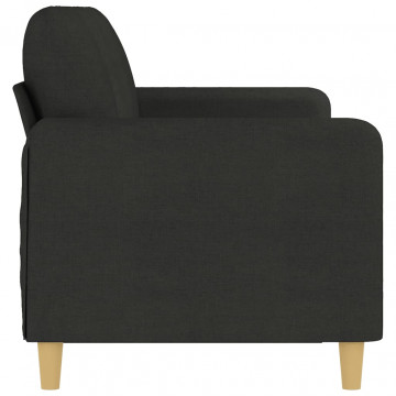 Canapea cu 3 locuri, negru, 180 cm, material textil - Img 4