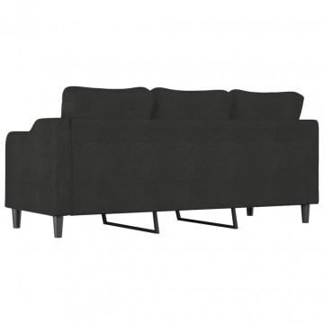 Canapea cu 3 locuri, negru, 180 cm, material textil - Img 8