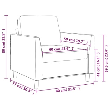 Canapea de o persoană, crem, 60 cm, piele ecologică - Img 7