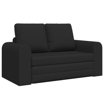 Canapea Pat 2-in-1 Neagră 148x71x83 cm Țesătură - Img 2