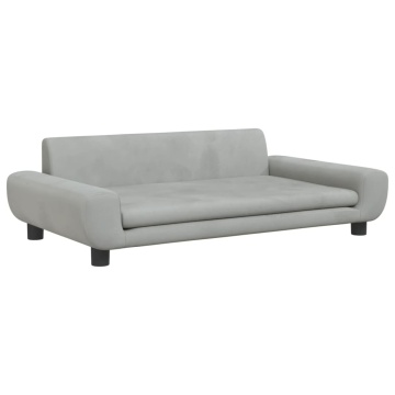 Canapea pentru copii, gri deschis, 100x54x33 cm, catifea - Img 2