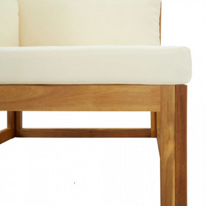 Canapele de colț modulare cu perne, 2 buc., alb crem - Img 6