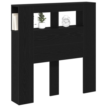 Cap de pat cu LED-uri Gri Stejar 100x18,5x103,5 cm - Img 2