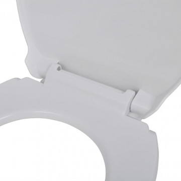 Capac WC cu închidere silențioasă, alb, oval - Img 4