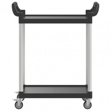 Cărucior cu 2 niveluri, negru, 81x41x92 cm, aluminiu - Img 4