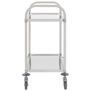 Cărucior de bucătărie 2 niveluri 95x45x83,5 cm oțel inoxidabil - Img 3
