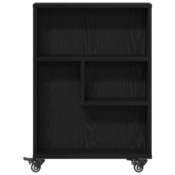 Cărucior de depozitare îngust Stejar Negru 48x13x68 cm Lemn prelucrat - Img 4