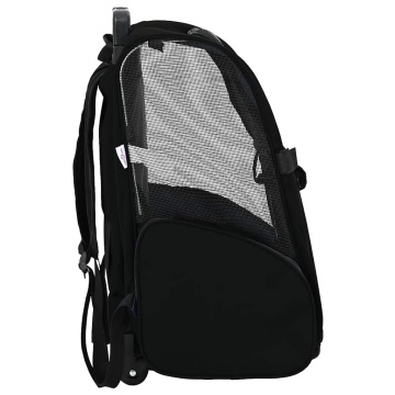 Cărucior pentru animale de companie, design 3 în 1, negru, 48x32x57 cm, material Oxford - Img 4