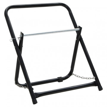 Căruț tambur furtun 48 cm 45 kg negru oțel vopsit electrostatic - Img 1