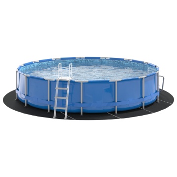 Cască Rotundă pentru Piscină Negru Polietilenă Ø 550 cm Durabilă - Img 3