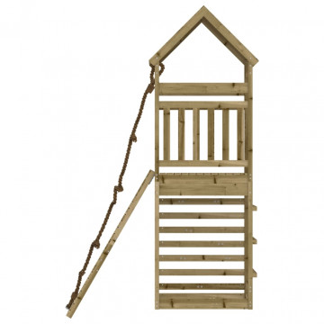 Căsuță de joacă cu perete de cățărat, lemn de pin impregnat - Img 4