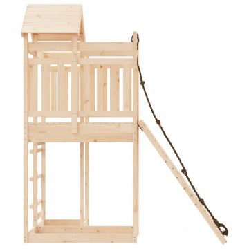 Căsuță de joacă cu perete de cățărat, lemn masiv de pin - Img 6