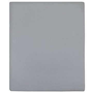 Cearșaf de pat cu elastic, 2 buc., gri, 140x200 cm, bumbac - Img 2