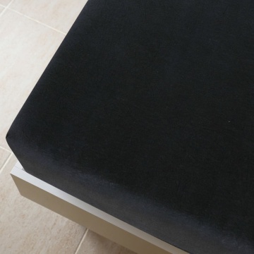 Cearșaf de pat cu elastic, 2 buc., negru, 90x200 cm, bumbac - Img 4