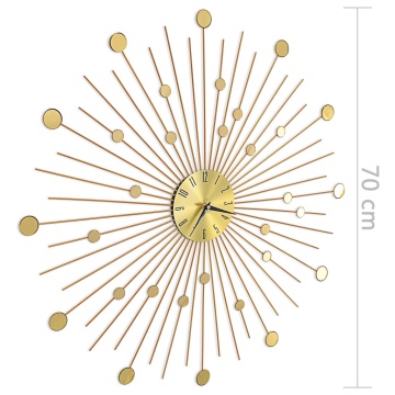 Ceas de perete, auriu, 70 cm, metal - Img 6