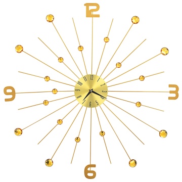 Ceas de perete, auriu, 70 cm, metal - Img 2