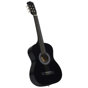 Chitară clasică pentru începători, cu husă, negru, 3/4 36 - Img 2