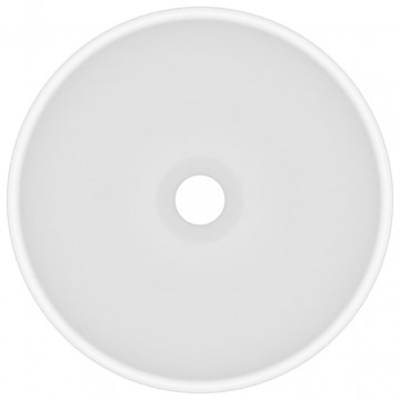 Chiuvetă baie lux, alb mat, 32,5x14 cm, ceramică, rotund - Img 3