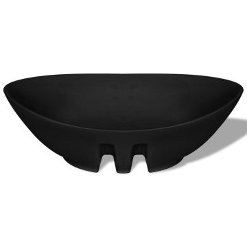 Chiuvetă Ceramică Ovală Neagră cu Gură de scurgere 59 x 38,5 cm - Img 9