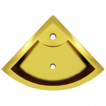 Chiuvetă cu preaplin, auriu, 45 x 32 x 12,5 cm, ceramică - Img 6