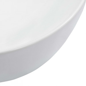 Chiuvetă de baie, alb, 42,5x42,5x14,5 cm, ceramică - Img 6