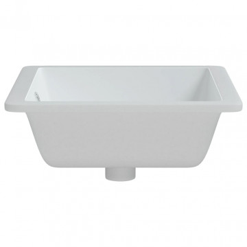 Chiuvetă de baie, alb, 50x40,5x18,5 cm, pătrată, ceramică - Img 8