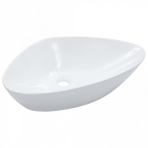 Chiuvetă de baie, alb, 58,5 x 39 x 14 cm, ceramică - Img 2