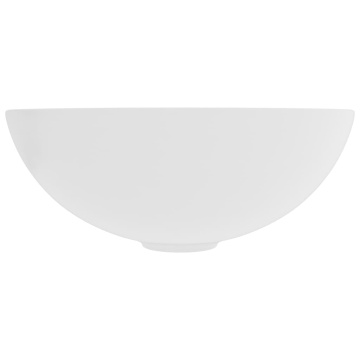 Chiuvetă de baie, alb mat, ceramică, rotund - Img 3