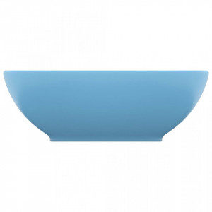 Chiuvetă de lux, albastru mat, 40x33 cm, ceramică, formă ovală - Img 3