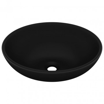 Chiuvetă de lux, negru mat, 40 x 33 cm, ceramică, formă ovală - Img 2
