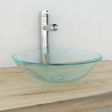 Chiuvetă din sticlă călită transparentă, 42 cm - Img 1