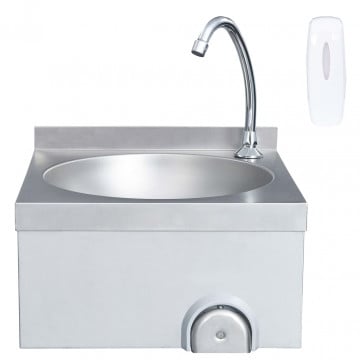 Chiuvetă spălat mâini cu robinet dozator săpun, oțel inoxidabil - Img 2