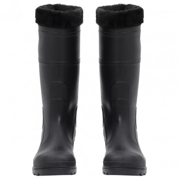 Cizme de ploaie cu șosete detașabile, negru, mărime 41, PVC - Img 3