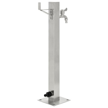 Coloană de apă de grădină, 65 cm, oțel inoxidabil, pătrat - Img 3