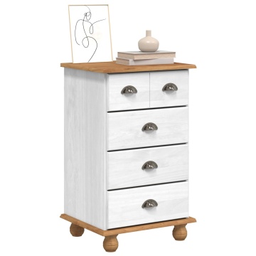 Comoda 'ASKIM'Alb 45.8x40x79 cm Lemn Solid Pin - Img 3