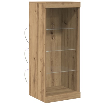 Comodă cu Lumini LED Stejar Artisan 41x37x100 cm - Img 2