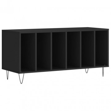Comodă discuri, negru, 100x38x48 cm, lemn prelucrat - Img 2