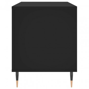 Comodă discuri, negru, 100x38x48 cm, lemn prelucrat - Img 8