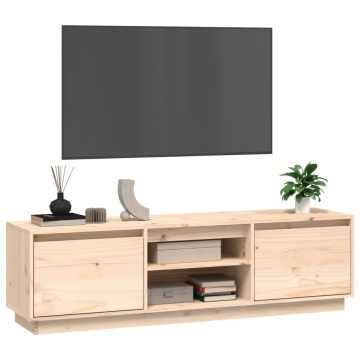 Comodă TV, 140x35x40 cm, lemn masiv de pin - Img 4