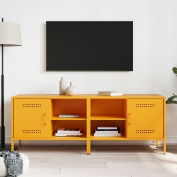 Comodă TV, 2 buc., galben muștar, 68x39x50,5 cm, oțel - Img 3