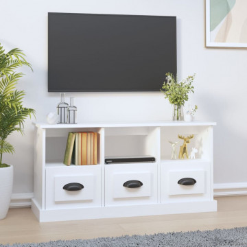 Comodă TV, alb, 100x35x50 cm, lemn prelucrat - Img 1